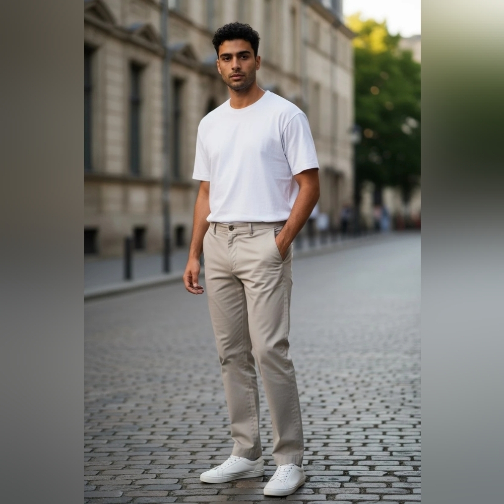 Brooks Brothers Khaki Straight Chino Pants in Light Beige Size 38×32